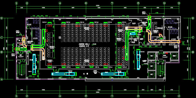 商场、食堂中央空调CAD设计案例 - CAD安装教程