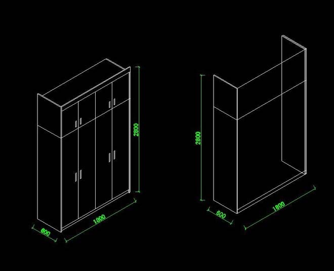 cad怎么绘制衣柜轴测图