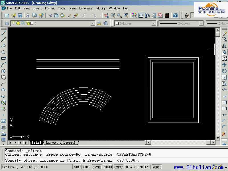 CAD2006偏移命令教程免费下载 - 