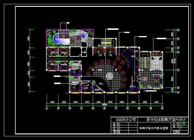 歌舞厅室内平面图绘制免费下载 - 建筑CAD案例