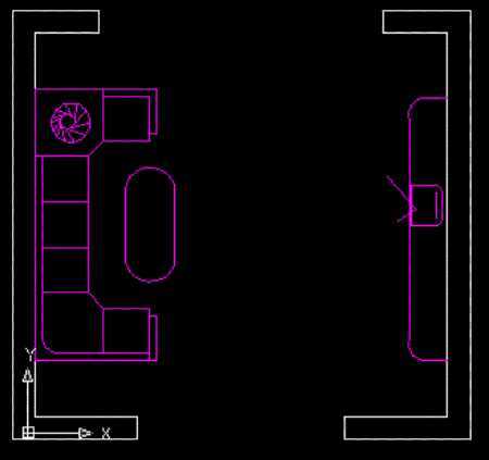 cad绘制客厅平面布置图教程