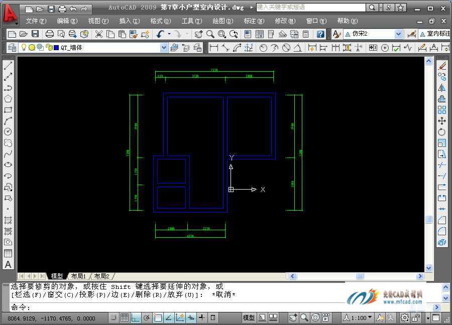 CAD设计小户型绘制飘窗免费下载 - AutoCAD