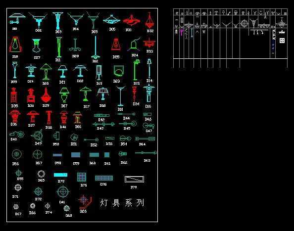 cad灯具图块免费下载 - 电气图纸 - 土木工程网