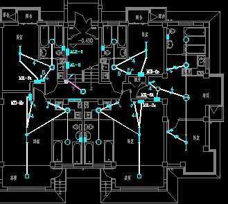 六层公寓楼电气照明平面图纸