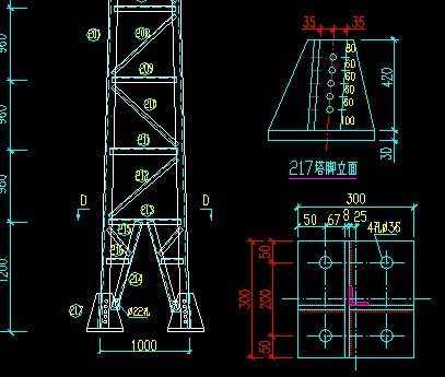 10kv配网工程单回路转角塔大样图 - 电气图纸