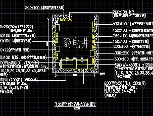 某办公楼强弱电竖井大样示意图