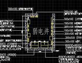 某办公楼强弱电竖井大样示意图