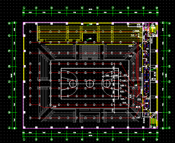 篮球馆照明平面设计图