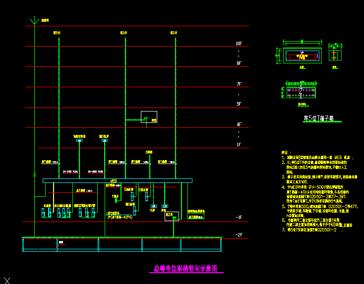 总等电位联结竖向示意图免费下载 - 电气图纸 - 土木