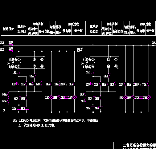 消防泵与喷淋泵电控原理图