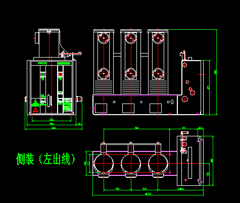 vs1真空断路器侧装外形图纸