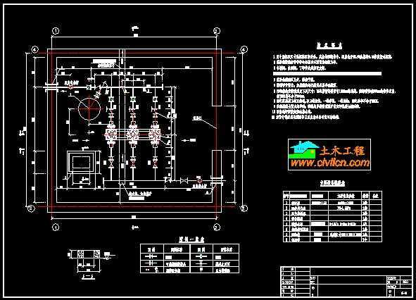 管道加压泵房平面图