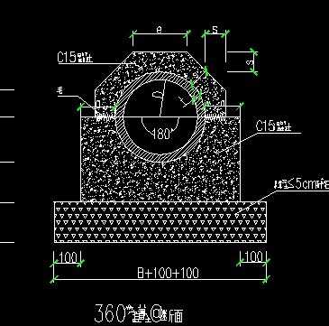 钢筋混凝土管360°基础详图