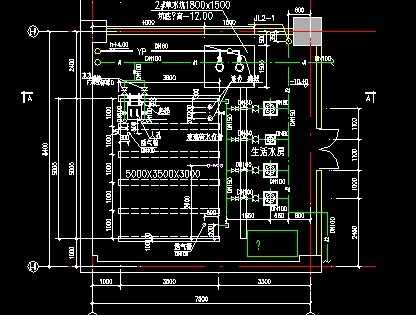 某酒店生活水泵房大样图免费下载 - 消防给排水图