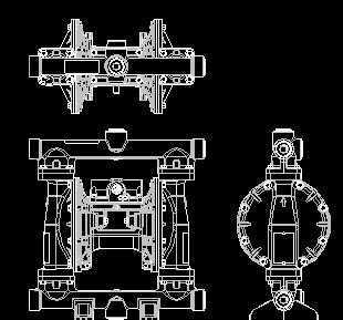 气动隔膜泵三视图