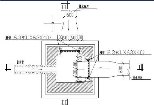 室外排水暗沟及排水暗沟与暗管连接井大样图
