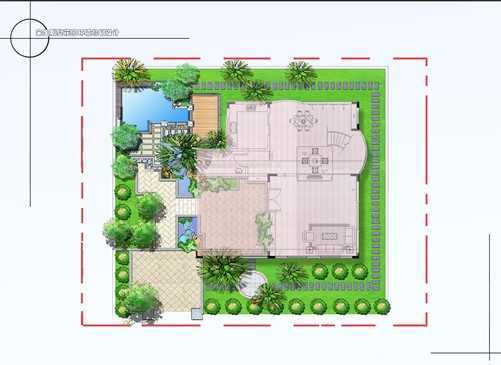 别墅花园环境规划设计彩平图