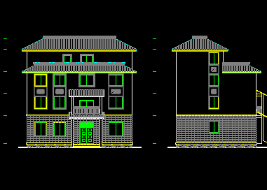 141平米三层半农村住宅设计图免费下载