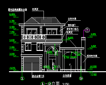 140平方米3层独栋别墅设计图(含建筑结构)