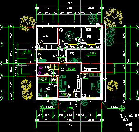 新农村建设两层农民住宅建筑设计图纸