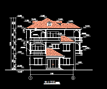 三层别墅建筑设计图(建筑结构)