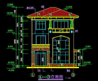 三层别墅建筑设计图