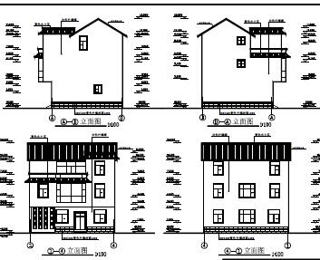 三层砖混结构农村别墅建筑施工图纸