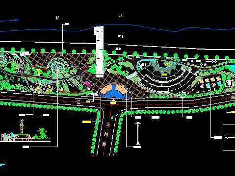 某镇公园景观及绿化设计平面图