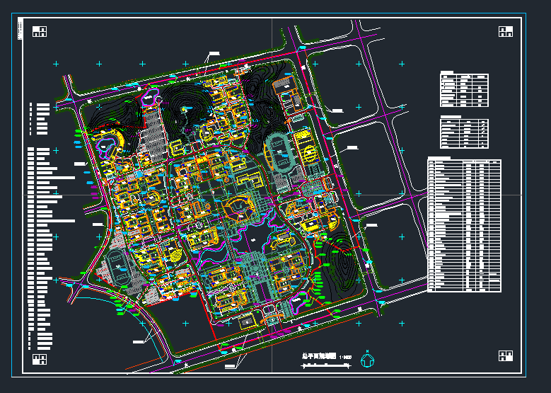某大学校园用地详细规划平面图