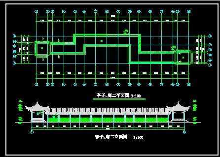 亭子平立面图块