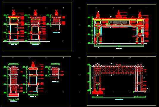 某步行街门楼建筑设计图