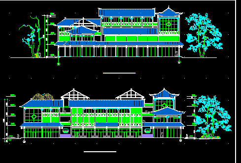 三层民居式客栈初步建筑设计图