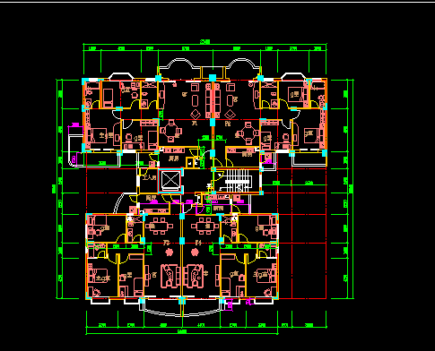 塔式住宅户型建筑设计图免费下载 - 建筑户型平面图