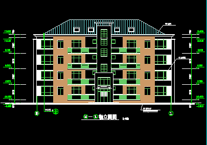 某四层公寓建筑施工图免费下载 - 建筑户型平面图