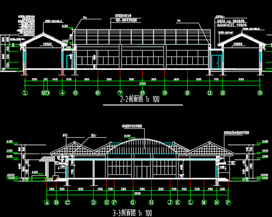 某村级活动室坡屋面施工图纸免费下载 - 建筑户型平面