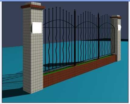 围墙效果图及3d模型