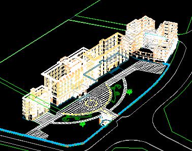4栋住宅楼建筑设计CAD模型