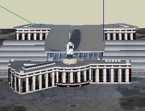 大型火車客運站建筑設計SketchUp模型