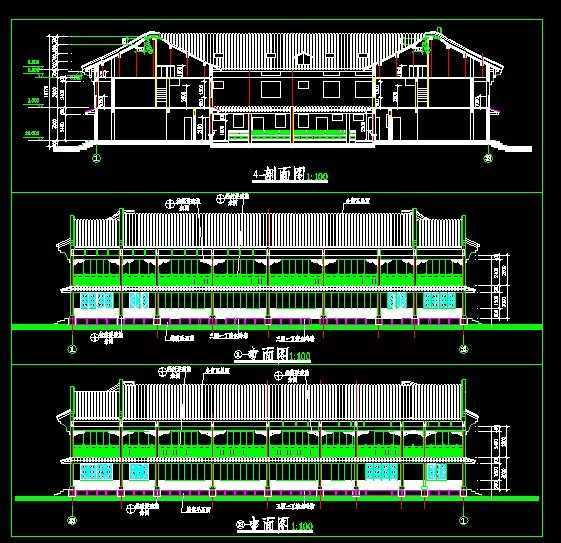 苏区民居剖立面图免费下载 - 建筑详图,图库 - 土木工程网