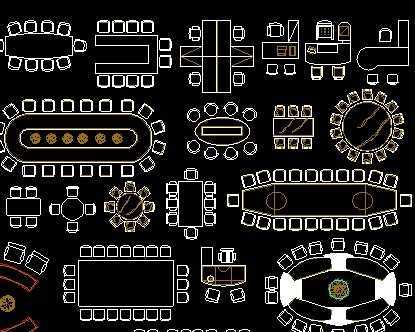 平面图库----会议桌