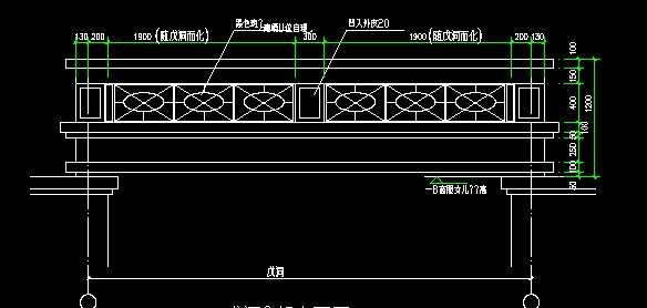 门洞顶部详图及立面图