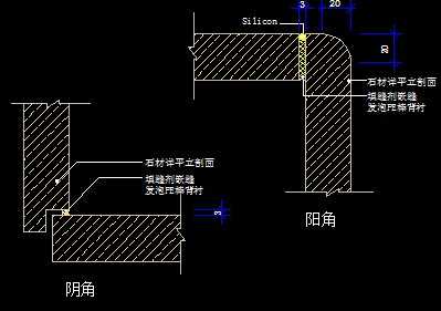 石材墙面转角大样图