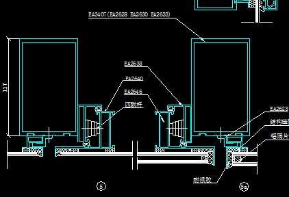 竖隐横明玻璃幕墙基本节点图
