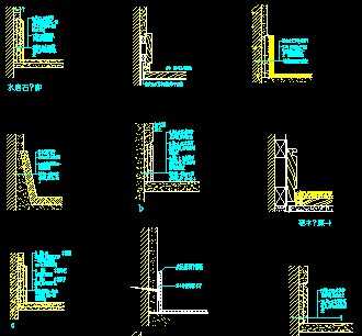 各种材质踢脚做法节点详图