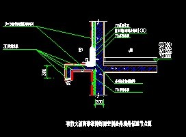 有防火隔离带涂料饰面空调处外墙外保温节点详图