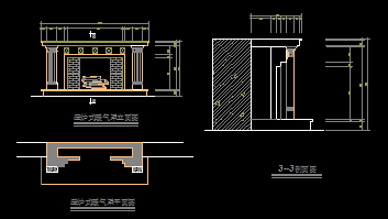 壁炉式暖气罩立面设计图
