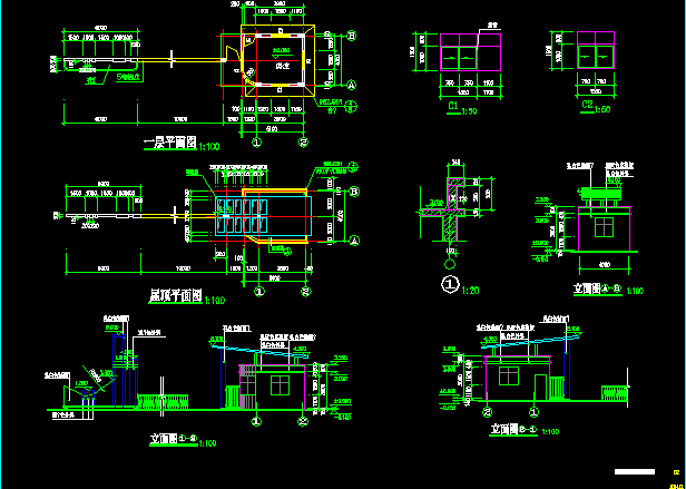 大门门卫室建筑图纸