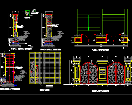 小区入口铁艺大门设计详图免费下载 - 建筑详图,图库 - 土木工程网