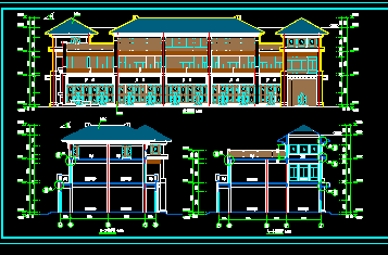 三层仿古商住楼建筑施工图纸