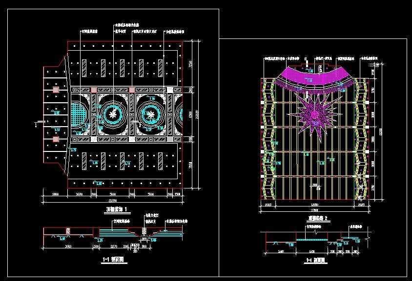 顶棚装饰剖面图